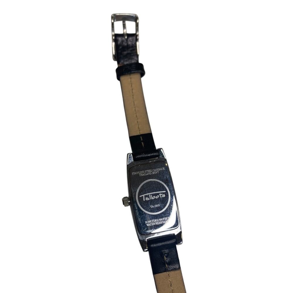 Talbots Womens Wristwatch Silvertone Rectangular Face Working - Picture 8 of 8